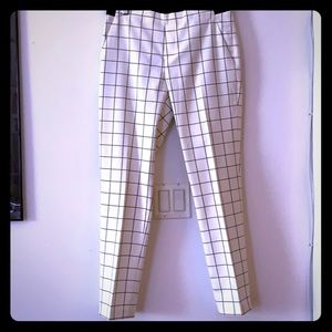 White plaid dress pants